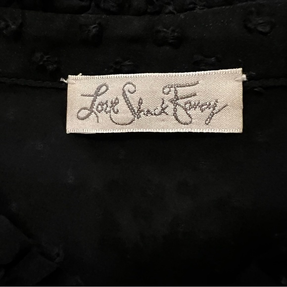 LoveShackFancy Erica SWISS DOT HIGH NECK LACE BLOUSE Ruffled Button Front Sheer - Picture 13 of 16